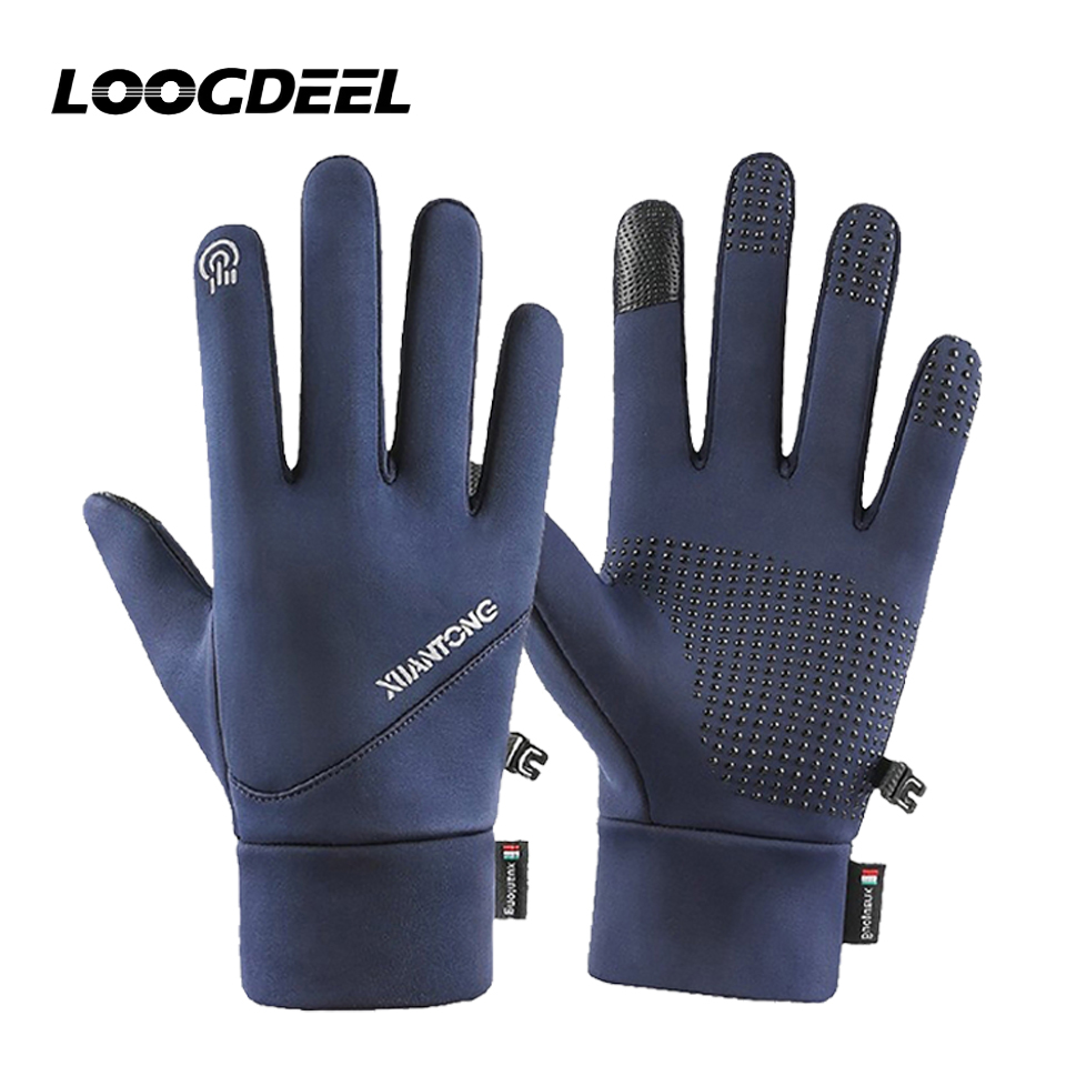 Ski Glove Waterproof - LOOGDEEL Waterproof Non-slip Running Ski Mittens
