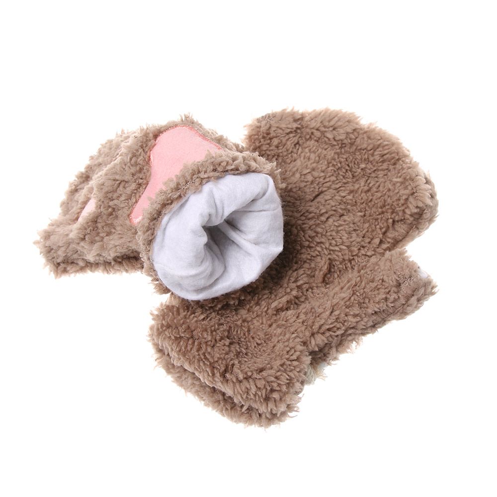 Fingerless Glove Knit - Girl Winter Warm Fluffy Fingerless Mittens