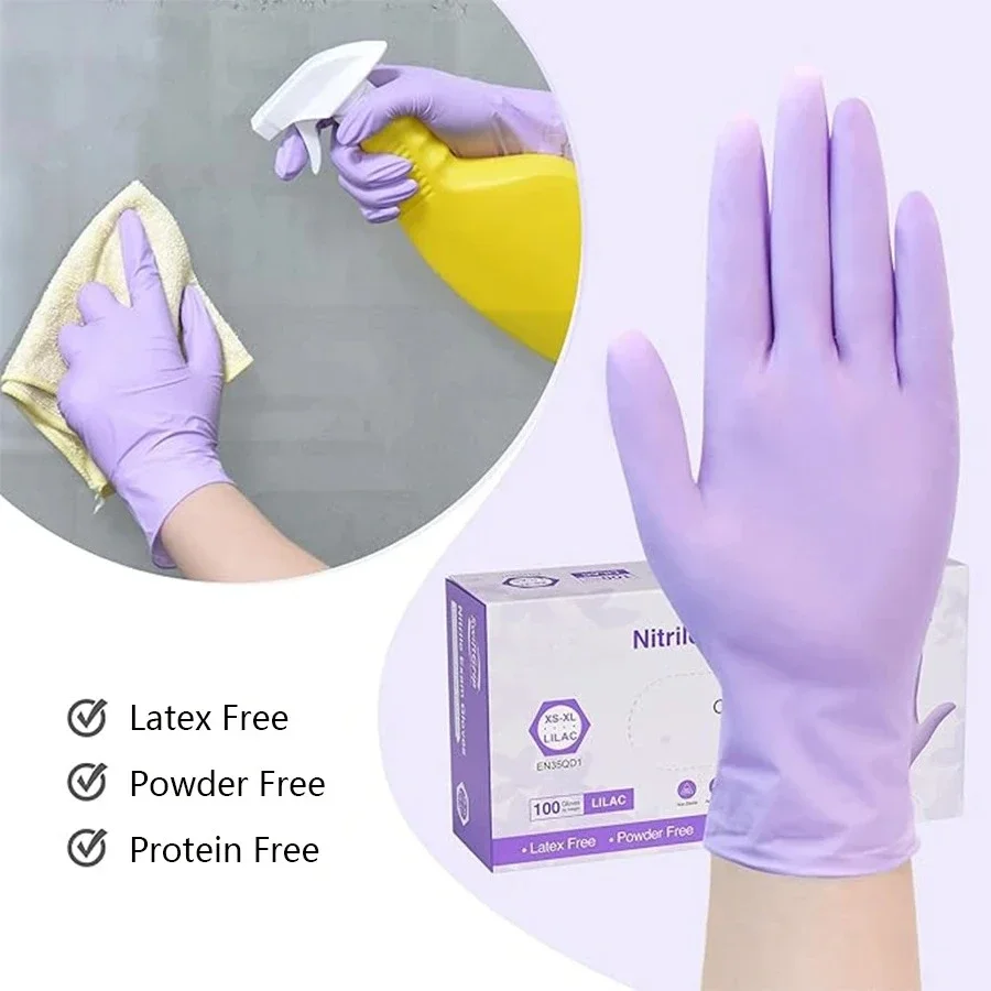 10/20/50/100PCS Purple Disposa - Nitrile Mechanic Glove recension och pris