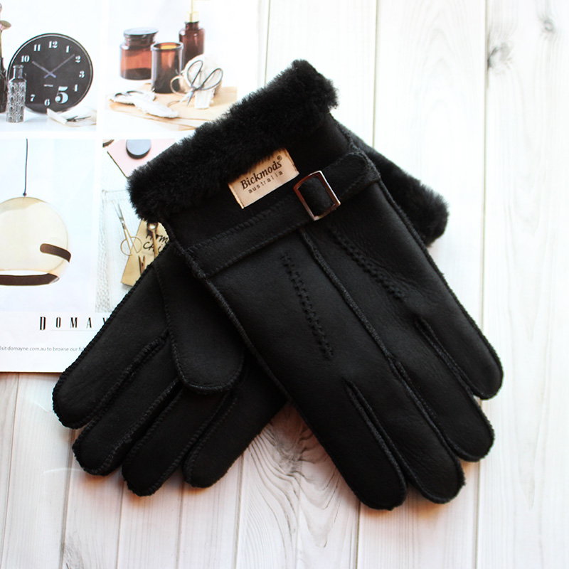 Sheepskin Fur Gloves Men's Thi - Leather Driving Glove recension och pris