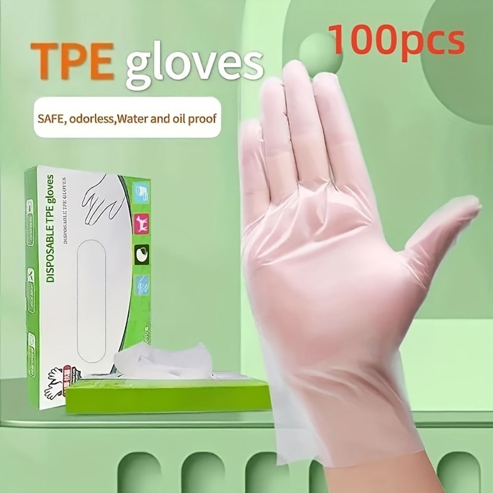 100Pcs Latex Free Gloves TPE D - Latex Disposable Glove recension och pris