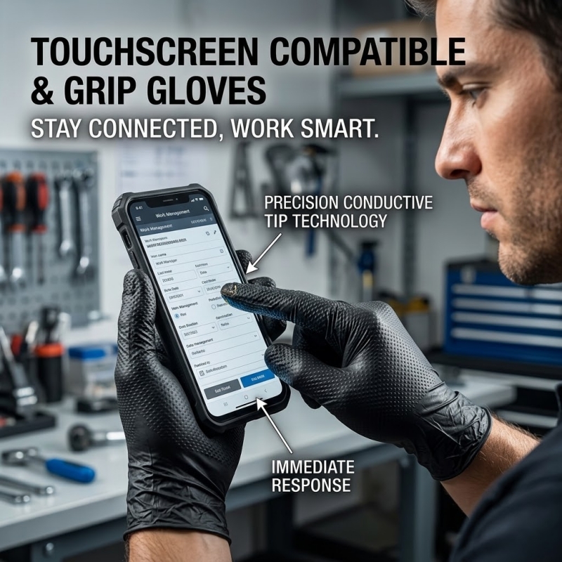 Heavy Duty Black Industrial Ni - Nitrile Mechanic Glove recension och pris