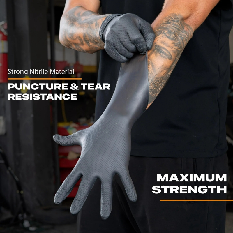 Black Heavy Duty Nitrile Dispo - Nitrile Mechanic Glove recension och pris