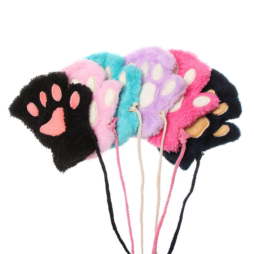 Girl Winter Warm Fluffy Finger - Fingerless Glove Knit recension och pris